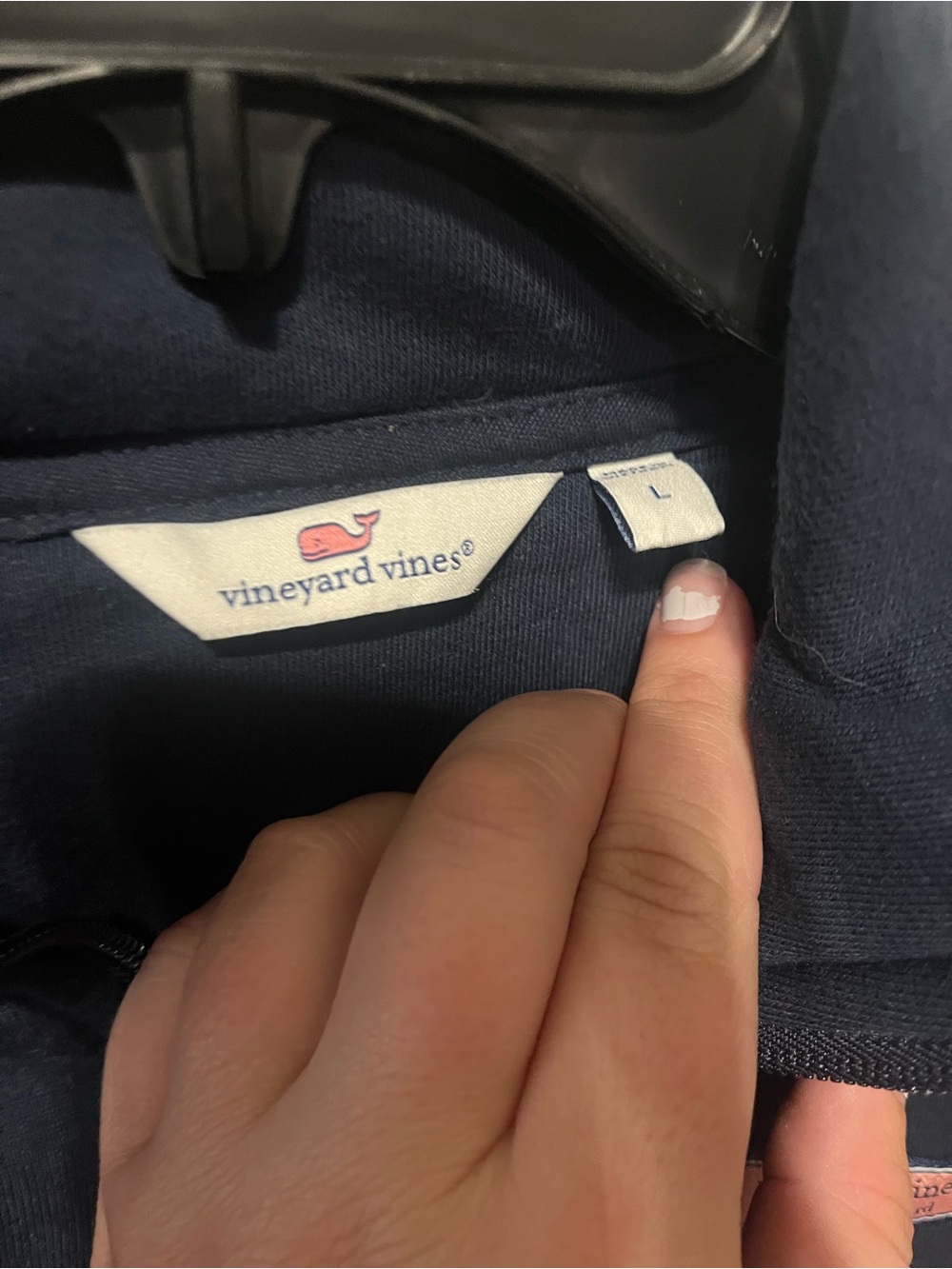 Vineyard Vines Navy Quarter-Zip Pullover Sweater - Picture 2 of 3